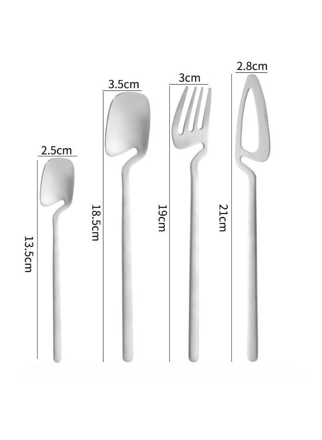 16-Piece Flatware Set Satin Finish For 4 Knives / Forks Spoons Included Dishwasher Safe - Image 2